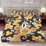 NDXRWDZR King Size Nevresim Takımı Sarı Mantar Nevresim Fermuarlı Nevresim Takımı Aldults Çocuklar için Yumuşak Hipoalerjenik Mikrofiber Yorgan Kılıfı 230x220 cm + 2 Yastık Kılıfı 50x75 cm