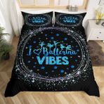 NDXRWDZR King Size Nevresim Takımı Siyah Balerin Nevresim Takımı Fermuarlı Yatak Seti Aldults Çocuklar için Yumuşak Hipoalerjenik Mikrofiber Yorgan Kılıfı 230x220 cm + 2 Yastık Kılıfı 50x75 cm