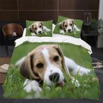 NDXRWDZR King Size Nevresim Takımı, Yeşil Labrador Nevresim Takımı, Fermuarlı Kapamalı Yatak Seti, Aldults Çocuklar için Yumuşak Hipoalerjenik Mikrofiber Yorgan Kılıfı 230x220 cm + 2 Yastık Kılıfı