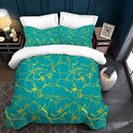 NDXRWDZR King Size Nevresim Takımı Yeşil Mermer Fayans Fermuarlı Nevresim Takımı Aldults Çocuklar için Yatak Seti Yumuşak Hipoalerjenik Mikrofiber Yorgan Kılıfı 230x220 cm + 2 Yastık Kılıfı 50x75 cm