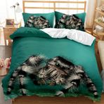 NDXRWDZR King Size Nevresim Takımı Yeşil Örümcek Nevresim Fermuarlı Nevresim Takımı Aldults Çocuklar için Yumuşak Hipoalerjenik Mikrofiber Yorgan Kılıfı 230x220 cm + 2 Yastık Kılıfı 50x75 cm