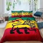 NDXRWDZR Nevresim 240 x 260 Yetişkin Aslan Kral Nevresim Takımı Fermuarlı 2 Kişilik Yumuşak Nefes Alabilir Mikrofiber Nevresim ve 2 Yastık Kılıfı 65 x 65 cm