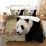 NDXRWDZR Nevresim takımı 155 x 220 Panda nevresim takımı, fermuarlı kapatma, çocuklar için, yumuşak, nefes alan mikro elyaf nevresim + 2 yastık kılıfı 80 x 80 cm