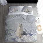NDXRWDZR nevresim takımı 90 çocuk kurt beyaz yorgan kızlar için 90 yaş yatağı fermuarlı yumuşak nefes alabilen mikrofiber nordik kılıflar 150 x 220 cm + 2 yastık kılıfı 50 x 80 cm