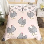 NDXRWDZR Nevresim takımı nevresim 90 çocuk tavuk gri yorgan yatak 90 yaşlı kızlar için fermuarlı yumuşak nefes alabilen mikrofiber nordik kılıflar 150 x 220 cm + 2 yastık kılıfı 50 x 80 cm
