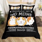 NDXRWDZR Nordica nevresim 90 çocuk kobay siyah yorgan kızlar için 90 yaşlı yatak yastığı yumuşak fermuarlı nefes alabilen mikrofiber nordik kılıflar 150 x 220 cm + 2 yastık kılıfı 50 x 80 cm