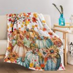 NDXRWDZR Polar Battaniye Sonbahar Kabak Ekose Kanepe Noel Hediyeleri Sıcak ve Yumuşak Mikrofiber Rahat Hafif Yatak Battaniyesi Ekose Battaniye Çocuklar Gençler Yetişkinler için - 150 x 200 cm