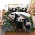 NDXRWDZR Süper Büyük Boy Nevresim Takımı Panda Nevresim Fermuarlı Kapamalı Yatak Örtüsü Aldults Çocuklar için Yumuşak Nefes Alabilir Mikrofiber Kılıf 260x220 cm + 2 Yastık Kılıfı 50x75 cm