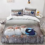 NDXRWDZR Tek Kişilik Nevresim Takımı Gri Kuş Nevresim Takımı Çocuklar için Yumuşak Hipoalerjenik Mikrofiber Yorgan Kılıfı, Fermuarlı 1 Nevresim 135x200 cm + 2 Yastık Kılıfı 50x75 cm