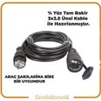 NE-AD Kauçuklu Tekli ( 1 ile 10 Metre) 3x2.5 Ünal Kablo Seyyar Topraklı Uzatma ( 3x2.5 Hes Kablo Tam Bakır) Ttr Kablo HO5VV-F