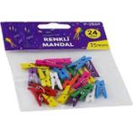 Ne Alırsan Ucuz Küçük Boy Renkli Mandal 25 mm. - 24 Adet
