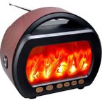 Ne Alırsan Ucuz Nostaljik Radyo FP-535 Şömine Efektli Ahşap Görünümlü Usb-Tf-Am/fm/sw1-2 Bluetooth Hoparlör - Ahşap Rengi