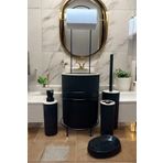 Ne Dilersen Lüks 6'lı Siyah Banyo Seti Metal Standlı Tuvalet Wc Kağıtlık Şık Tasarım