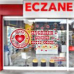 Ne Verelim Size 14 Şubat Sevgililer Günü Vitrin , Cam , Kapı Sticker Süsü ( Eczane İçin ) - Standart - Siyah