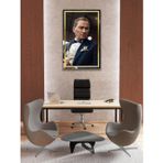 Ne Verelim Size Atatürk Yapay Zeka Gerçek Cam Tablo , Modern Ev Ofis Salon Duvar Dekoru , Hediyelik Tablo