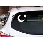 Ne Verelim Size Ay Yıldız Oto Özel Sticker Beyaz