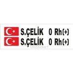 Ne Verelim Size Bayraklı Ad Soyad Kan Grubu Oto Özel Sticker 16*2 Cm