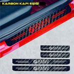 Ne Verelim Size Bmw 120 İçin Uyumlu Aksesuar Oto Kapı Eşiği Sticker Karbon 4 Adet - Standart - Beyaz