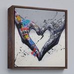 Ne Verelim Size Çerçeveli Graffiti Kalp Burcu Eller, Banksy Posteri, Kanvas Tablo, Pop Art-5343