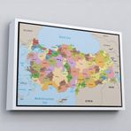 Ne Verelim Size Çerçeveli Kanvas Türkiye Haritası Komşulu Ülkeli Dekoratif-1067