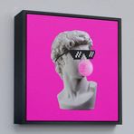 Ne Verelim Size Çerçeveli Piksel Gözlüklü David'İn Kafasının Alçı Heykeli Kanvas Tablo, Pop Art-5064