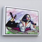 Ne Verelim Size Çerçeveli Silahlı Gangster Kız Pop Art Dekoratif Duvar Tablosu-3530