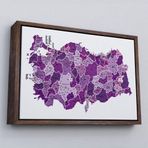 Ne Verelim Size Çerçeveli Türkiye Haritası Kanvas Tablo İl Ve İlçeli Ayrıntılı Eğitici Dekoratif Tablo-3025