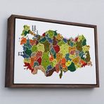 Ne Verelim Size Çerçeveli Türkiye Haritası Kanvas Tablo İl Ve İlçeli Ayrıntılı Eğitici Dekoratif Tablo-3028