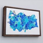 Ne Verelim Size Çerçeveli Türkiye Haritası Kanvas Tablo İl Ve İlçeli Ayrıntılı Eğitici Dekoratif Tablo-3030