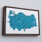 Ne Verelim Size Çerçeveli Türkiye Haritası Kanvas Tablo İl Ve İlçeli Ayrıntılı Eğitici Dekoratif Tablo-3031