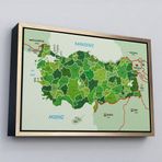 Ne Verelim Size Çerçeveli Türkiye Haritası Kanvas Tablo İl Ve İlçeli Ayrıntılı Eğitici Komşulu Tablo-3007