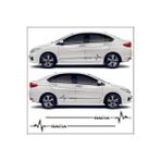 Ne Verelim Size Dacıa Duster Için Uyumlu Aksesuar Yan Şerit Oto Ritim Sticker - Standart - Siyah