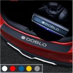 Ne Verelim Size Fiat Doblo İçin Uyumlu Aksesuar Oto Bagaj ve Kapı Eşiği Sticker Seti Karbon - Standart - Beyaz