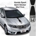 Ne Verelim Size Honda İçin Özel Uyumlu Aksesuar Oto Sport Kaput Şerit Özel Sticker Siyah 60*17 Cm