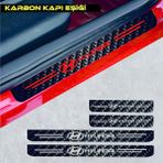 Ne Verelim Size Hyundai I10 İçin Uyumlu Aksesuar Oto Kapı Eşiği Sticker Karbon 4 Adet - Standart - Beyaz