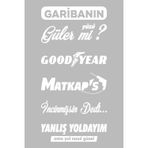 Ne Verelim Size Oto Arka Cam Özel Sticker Model 16 Beyaz Renk 15*30 Cm