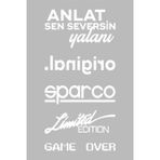 Ne Verelim Size Oto Arka Cam Özel Sticker Model 24 Beyaz Renk 15*30 Cm