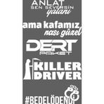 Ne Verelim Size Oto Arka Cam Özel Sticker Model 50 Beyaz 40*20 Cm