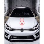 Ne Verelim Size Oto Kaput Şerit Sticker Dövme Tasarımlı Kırmızı 25*60 cm - Standart - Siyah
