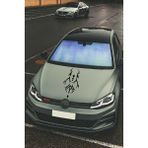 Ne Verelim Size Oto Kaput Şerit Sticker Dövme Tasarımlı Siyah 25*60 cm - Standart