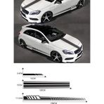 Ne Verelim Size Oto Özel Sticker Set Kaput-Marşpiyel-Sport 5 Parça Siyah 15*2,5 - 21*90 - 10*190 Cm