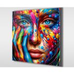 Ne Verelim Size Pop Art Kadın Sanatsal Kare Cam Tablo