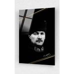 Ne Verelim Size Siyah Beyaz Mustafa Kemal Atatürk Siyah Beyaz Kalpak Ve Üniformalı Cam Tablo 10 Kasım Atatürk Tablo