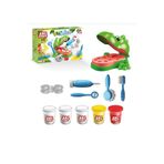 NE10 Sevimli Oyuncak Dişçi Dino Oyun Hamuru Set + Diş Doktor Aksesuarları Oyuncakları