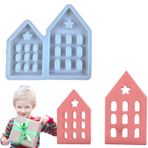 Neamou Ev Şekilli Silikon Kalıp, Silikon Kalıp Kalesi - Üç Katlı Şeker Çikolata Kalıbı, Ev Şekilli Mum Kalıbı, Fondan Kalıpları, Mum Kalıbı,