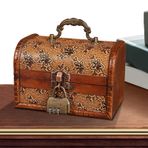 Neamou Vintage Mücevher Kutusu - Anahtarlı Retro Stil Korsan Sandığı, Kapaklı Mücevher Hatıra Konteyneri, Kart Koleksiyonları için Kilitli Kilitlenebilir Hazine Saklama Kutusu