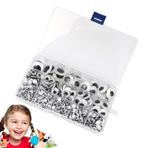Neamou Yapışkanlı Wiggle Eyes | Beyaz Siyah Wiggle Sticker Göz Seti | - El Sanatları için Yapışkanlı Gözler, Çok Boyutlu 5 mm-24 mm Yuvarlak Kıpırdayan Oyuncak Göz Scrapbooking ve Kart Yapımı için