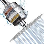 NearMoon Duş Başlığı ve 15 Kademeli Duş Filtresi Combo, Sert Su için Yüksek Basınçlı Filtreli Duş Başlığı, Cildinizin Durumunu İyileştirir, Saçlar - 1 Değiştirilebilir Filtre Kartuşu (8 inç, Krom)