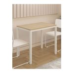 NEATS Safir Meşe Mutfak Masası, 60x88, Küçük Yemek Masası, Metal Ayaklı Mutfak Masası, Ahşap Mutfak Masası