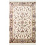 Nebo Çerçeveli Krem Viskon Dikdörtgen Akrilik Kolay Temizlenen Yumuşak Makine Salon Halı-I-Eko-ISFAHAN-01-cream-300x400